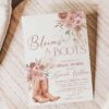Blooms and Boots Bridal Shower Invitation Template | Western Bridal Shower Invite B069 Bridal Shower Invite 1 Blooms and Boots Template Western Cowboy Invite Amy Design