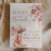Western Bridal Shower Invitation Template Boho Dusty Roses | Country Rustic Chic | Editable Digital Download Western Bridal Shower Invitation Template Boho Dusty Roses | Cowgirl Boots and Brunch Invite