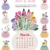 2027 & 2028 Printable Desk Calendar Template | Floral Vase SVG PNG PDF Bundle Flowers Vase Printable Calendar Desk 2027 2028 Template PDF PNG SVG