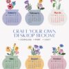 2027 & 2028 Printable Desk Calendar Template | Floral Vase SVG PNG PDF Bundle Flowers Vase Printable Calendar Desk 2027 2028 Template PDF PNG SVG