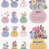2027 & 2028 Printable Desk Calendar Template | Floral Vase SVG PNG PDF Bundle Flowers Vase Printable Calendar Desk 2027 2028 Template PDF PNG SVG
