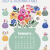 Bloom Flowers Printable Desk Calendar (2027 & 2028) | Abstract Floral SVG, PNG, PDF Template Bloom Flowers Printable Desk Calendar (2027 & 2028) – Abstract Floral SVG, PNG, PDF Template