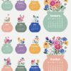 Bloom Flowers Printable Desk Calendar (2027 & 2028) | Abstract Floral SVG, PNG, PDF Template Bloom Flowers Printable Desk Calendar (2027 & 2028) – Abstract Floral SVG, PNG, PDF Template