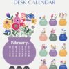 Bloom Flowers Printable Desk Calendar (2027 & 2028) | Abstract Floral SVG, PNG, PDF Template Bloom Flowers Printable Desk Calendar (2027 & 2028) – Abstract Floral SVG, PNG, PDF Template