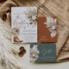 Rustic Western Wedding Invitation Suite Template, Boho Cowboy Boot Wedding Invite Set, Terracotta and Sage Pampas Grass, RSVP, Details, Wishing Well Card, Printable Editable Download