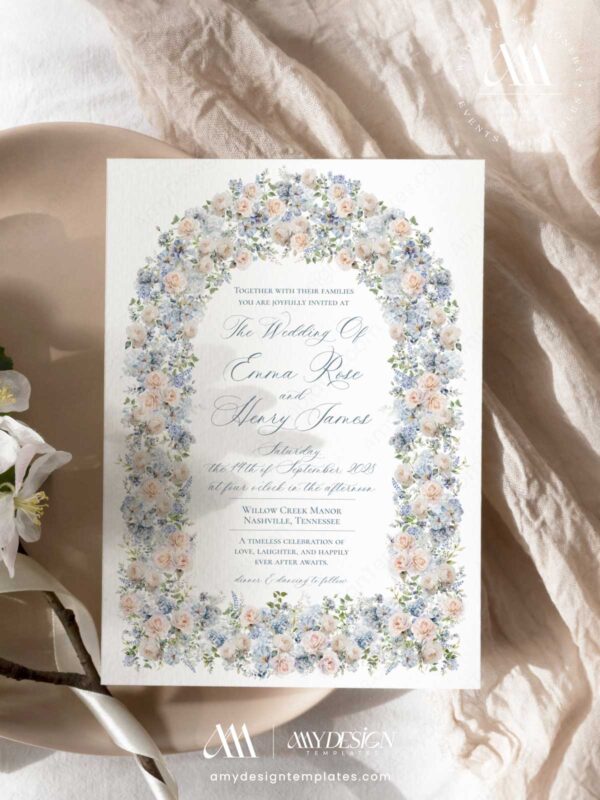 Free PNG Transparent Background Dusty Blue Vintage Floral Wedding Frame Vintage Floral Dusty Blue Rose Frame Wedding Invitation Card Amy Design Templates