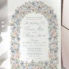 Dusty Blue Roses Floral Wedding Invitation Card | Vintage Rose Arch Wedding Invite Editable Printable Vintage Floral Dusty Blue Rose Frame Wedding Invitation Card Amy Design Templates