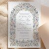 Dusty Blue Roses Floral Wedding Invitation Card | Vintage Rose Arch Wedding Invite Editable Printable Dusty Blue Roses Floral Wedding Invitation Card Template Printable