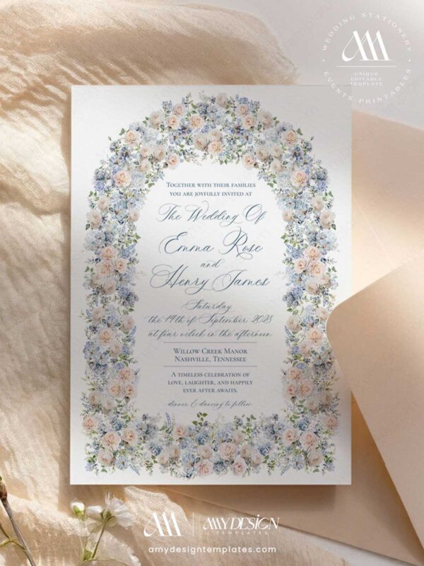 Free PNG Transparent Background Dusty Blue Vintage Floral Wedding Frame Vintage Floral Dusty Blue Rose Frame Wedding Invitation Card Amy Design Templates