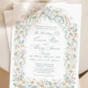 Wildflower Arch Wedding Invitation Template Wildflower Wedding Invitation Template, Dusty Blue Floral Invite Printable, Pastel Flower Arch Wedding Invitation 5x7