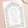 Wildflower Arch Wedding Invitation Template Wildflower Wedding Invitation Template, Dusty Blue Floral Invite Printable, Pastel Flower Arch Wedding Invitation 5x7