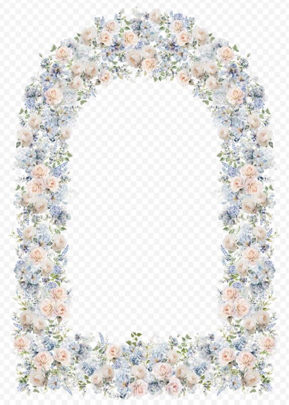Free PNG Transparent Background Dusty Blue Vintage Floral Wedding Frame Free PNG Transparent Background Dusty Blue Vintage Floral Wedding Frame