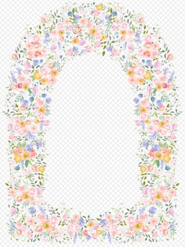 Watercolor Pastel Floral Wedding Arch Frame PNG Transparent Background Free Download watercolor pastel floral wedding arch frame png transparent background