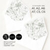 Sage Green Floral Envelope Liner Template | Vintage Toile Wedding Invitation Liner | DIY Euro Flap Square Flap Sage Green Floral Envelope Liner Template Amy Design