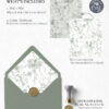 Sage Green Floral Envelope Liner Template | Vintage Toile Wedding Invitation Liner | DIY Euro Flap Square Flap Sage Green Floral Envelope Liner Template Amy Design