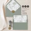 Sage Green Floral Envelope Liner Template | Vintage Toile Wedding Invitation Liner | DIY Euro Flap Square Flap Sage Green Floral Envelope Liner Template Amy Design