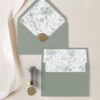 Sage Green Floral Envelope Liner Template | Vintage Toile Wedding Invitation Liner | DIY Euro Flap Square Flap Sage Green Floral Envelope Liner Template Amy Design