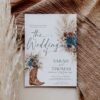 Boho Western Wedding Invitation Template Printable | Cowboy Boots Pampas Grass Wedding Invite | Editable Double Sided Teal Floral Marriage Card Boho Western Wedding Invitation Template Printable | Cowboy Boots Pampas Grass Wedding Invite | Editable Double Sided Teal Floral Marriage Card