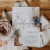Boho Western Wedding Invitation Template Printable | Cowboy Boots Pampas Grass Wedding Invite | Editable Double Sided Teal Floral Marriage Card Boho Western Wedding Invitation Template Printable | Cowboy Boots Pampas Grass Wedding Invite | Editable Double Sided Teal Floral Marriage Card