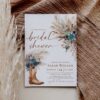 Western Boho Teal Bridal Shower Invitation Template Printable | Country Cowgirl Boot Pampas Grass Card | Southwestern Rustic Party Invite Western Boho Teal Bridal Shower Invitation Template Printable | Country Cowgirl Boot Pampas Grass Card | Southwestern Rustic Party Invite