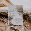 Western Boho Teal Bridal Shower Invitation Template Printable | Country Cowgirl Boot Pampas Grass Card | Southwestern Rustic Party Invite Western Boho Teal Bridal Shower Invitation Template Printable | Country Cowgirl Boot Pampas Grass Card | Southwestern Rustic Party Invite