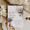 Western Boho Teal Bridal Shower Invitation Template Printable | Country Cowgirl Boot Pampas Grass Card | Southwestern Rustic Party Invite Western Boho Teal Bridal Shower Invitation Template Printable | Country Cowgirl Boot Pampas Grass Card | Southwestern Rustic Party Invite