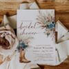 Western Boho Teal Bridal Shower Invitation Template Printable | Country Cowgirl Boot Pampas Grass Card | Southwestern Rustic Party Invite Western Boho Teal Bridal Shower Invitation Template Printable | Country Cowgirl Boot Pampas Grass Card | Southwestern Rustic Party Invite