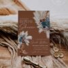 Terracotta Teal Western Boho Bridal Shower Invitation Template Printable | Country Cowgirl Boot Pampas Grass Invite | Southwestern Rust Party Card Terracotta Western Boho Bridal Shower Invitation Template Printable | Country Cowgirl Boot Pampas Grass Invite | Southwestern Rust Party Card