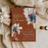 Terracotta Teal Western Boho Bridal Shower Invitation Template Printable | Country Cowgirl Boot Pampas Grass Invite | Southwestern Rust Party Card Terracotta Western Boho Bridal Shower Invitation Template Printable | Country Cowgirl Boot Pampas Grass Invite | Southwestern Rust Party Card