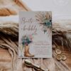 Boots and Bubbly Teal Bridal Shower Invitation Template Printable | Western Cowgirl Boot Pampas Grass Card | Country Champagne Party Invite Boots and Bubbly Bridal Shower Invitation Template Printable | Western Cowgirl Boot Teal Pampas Grass Card | Country Champagne Party Invite