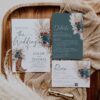 Boho Western Teal Cowboy Boots Wedding Invitation Suite Printable | Pampas Grass Wedding Invite Set | Editable RSVP Details Teal Floral Stationery Bundle Boho Western Wedding Invitation Suite Printable | Cowboy Boots Pampas Grass Wedding Invite Set | Editable RSVP Details Teal Floral Stationery Bundle