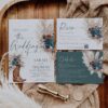 Boho Western Teal Cowboy Boots Wedding Invitation Suite Printable | Pampas Grass Wedding Invite Set | Editable RSVP Details Teal Floral Stationery Bundle Boho Western Wedding Invitation Suite Printable | Cowboy Boots Pampas Grass Wedding Invite Set | Editable RSVP Details Teal Floral Stationery Bundle
