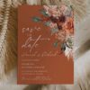 Rust Terracotta Wedding Save The Date Card Card Template | Moody Boho Autumn Marriage Announcement | Warm Earthy Floral Wedding Stationery