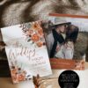 Terracotta Wedding Invitation Suite Template Printable | Rust Autumn Floral Wedding RSVP Card Set | Bohemian Burnt Orange Marriage Terracotta Wedding Invitation Suite Template Printable | Rust Autumn Floral RSVP Card Set | Bohemian Burnt Orange Marriage Invite Package