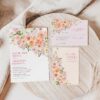 Peach Floral Wedding Invitation Suite Template Printable | Soft Pink Botanical RSVP Card Set | Watercolor Garden Rose Marriage Invite Peach Floral Wedding Invitation Suite Template Printable | Soft Pink Botanical RSVP Card Set | Watercolor Garden Rose Marriage Invite