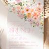Pink Peach Floral Bridal Brunch Invitation Template Printable | Watercolor Spring Flower Bridal Shower Invite | Editable Blush Pink Marriage Card Pink Peach Floral Bridal Brunch Invitation Template, Watercolor Flowers Bridal Shower Invite, Editable Blush Pink Wedding Shower Card, Printable Invite