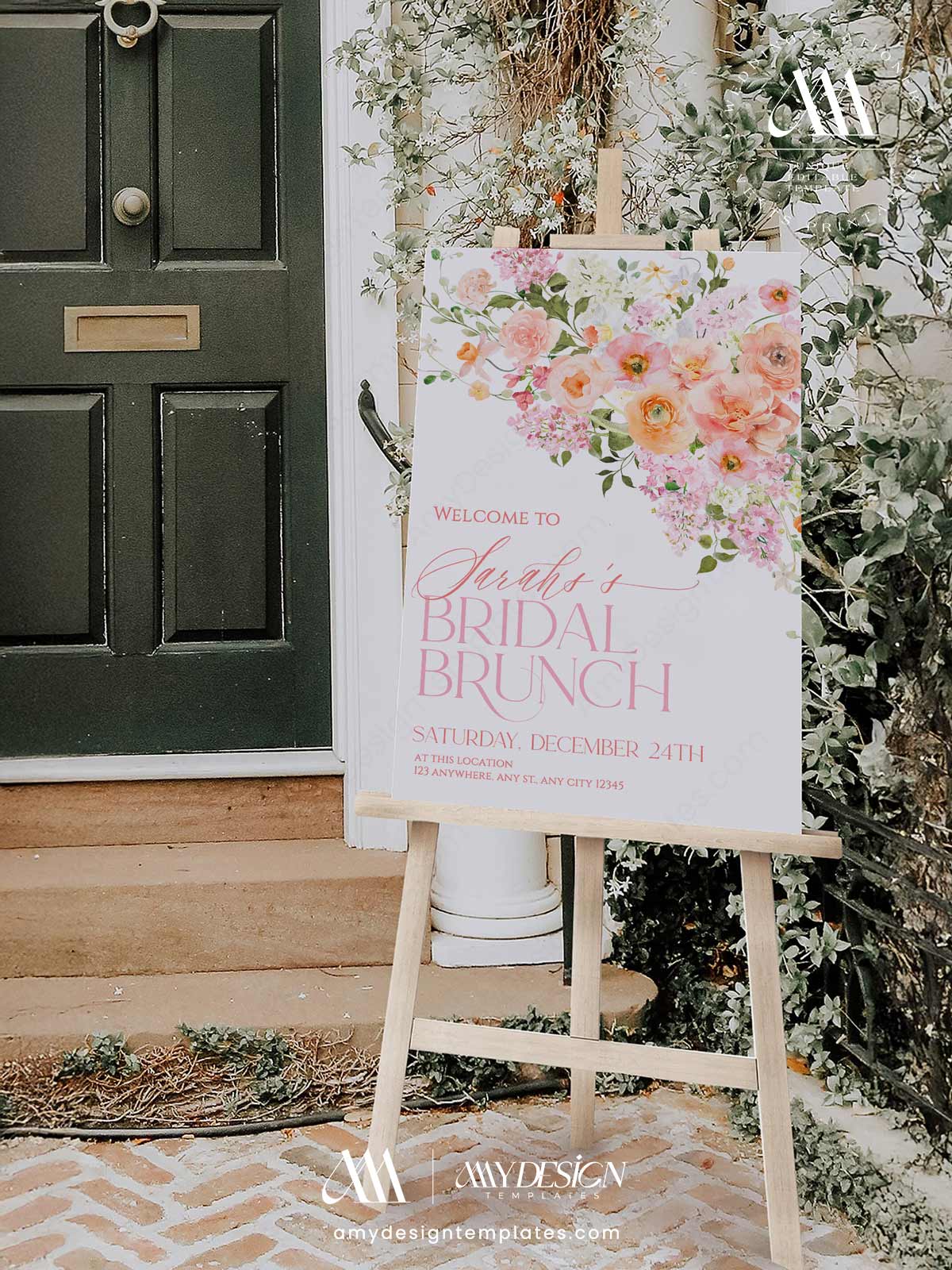 Pink Peach Floral Bridal Brunch Welcome Sign Template Printable | Watercolor Spring Flower Bridal Shower Board | Editable Blush Pink Entrance Poster Pink Peach Floral Bridal Brunch Welcome Sign Template Printable | Watercolor Spring Flower Bridal Shower Board | Editable Blush Pink Entrance Poster