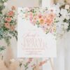 Spring Garden Floral Bridal Shower Welcome Sign Template | Printable Peach Watercolor Flower Entrance Board | Editable Large Wedding Party Poster Spring Garden Floral Bridal Shower Welcome Sign Template | Printable Peach Watercolor Flower Entrance Board | Editable Large Wedding Party Poster