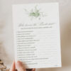 Sage Green Floral Who Knows The Bride Best Game Template | Printable Bridal Shower Game Activity Card Sage Green Floral Who Knows The Bride Best Game Template | Printable Botanical Bridal Shower Game Sheet | Editable Eucalyptus Party Activity