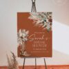 Terracotta Western Boho Bridal Shower Welcome Sign Template | Printable Cowgirl Boot Pampas Grass Board | Editable Vertical Entrance Display Terracotta Western Boho Bridal Shower Welcome Sign Template | Printable Cowgirl Boot Pampas Grass Board | Editable Vertical Entrance Display