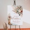 Western Boho Country Botanical Bridal Shower Welcome Sign Template | Printable Cowgirl Boot White Dried Rose Pampas Grass Board | Editable White Vertical Entrance Display Western Boho Country Botanical Bridal Shower Welcome Sign Template | Printable Cowgirl Boot White Dried Rose Pampas Grass Board | Editable White Vertical Entrance Display