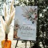 Western Boho Country Botanical Bridal Shower Welcome Sign Template | Printable Cowgirl Boot White Dried Rose Pampas Grass Board | Editable White Vertical Entrance Display Western Boho Country Botanical Bridal Shower Welcome Sign Template | Printable Cowgirl Boot White Dried Rose Pampas Grass Board | Editable White Vertical Entrance Display