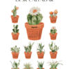 Cactus Succulent Pot Watercolor Desk Calendar Printable | Terracotta Houseplant Monthly Cards Calendar 2027 2028 Cactus Succulent Pot Watercolor Desk Calendar Printable | Terracotta Houseplant Monthly Cards Calendar 2027 2028