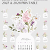Lilac Narcissus Watercolor Jar Desk Calendar Monthly Cards Printable | Vintage Botanical Monthly Cards Printable Calendar 2027 208 | Vase Aesthetic Office Decor CLD016 Lilac Narcissus Watercolor Jar Desk Calendar Monthly Cards Printable 1