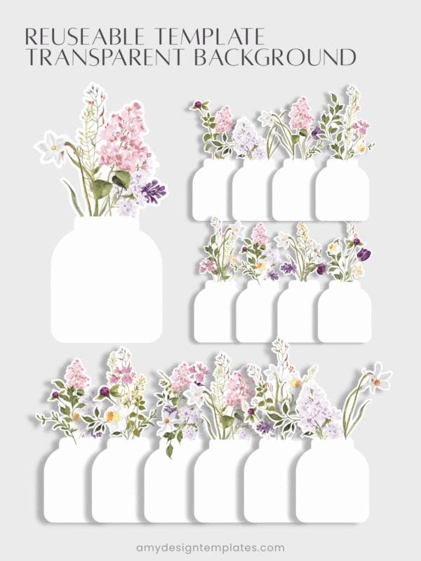 Lilac Narcissus Watercolor Jar Desk Calendar Monthly Cards Printable | Vintage Botanical Monthly Cards Printable Calendar 2027 2028 | Vase Aesthetic Office Decor