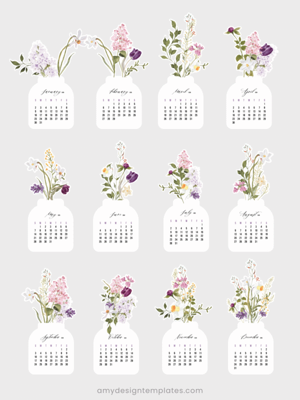 Lilac Narcissus Watercolor Jar Desk Calendar Monthly Cards Printable | Vintage Botanical Monthly Cards Printable Calendar 2027 208 | Vase Aesthetic Office Decor Lilac Narcissus Watercolor Jar Desk Calendar Monthly Cards Printable | Vintage Botanical Monthly Cards Printable Calendar 2027 2028 | Vase Aesthetic Office Decor