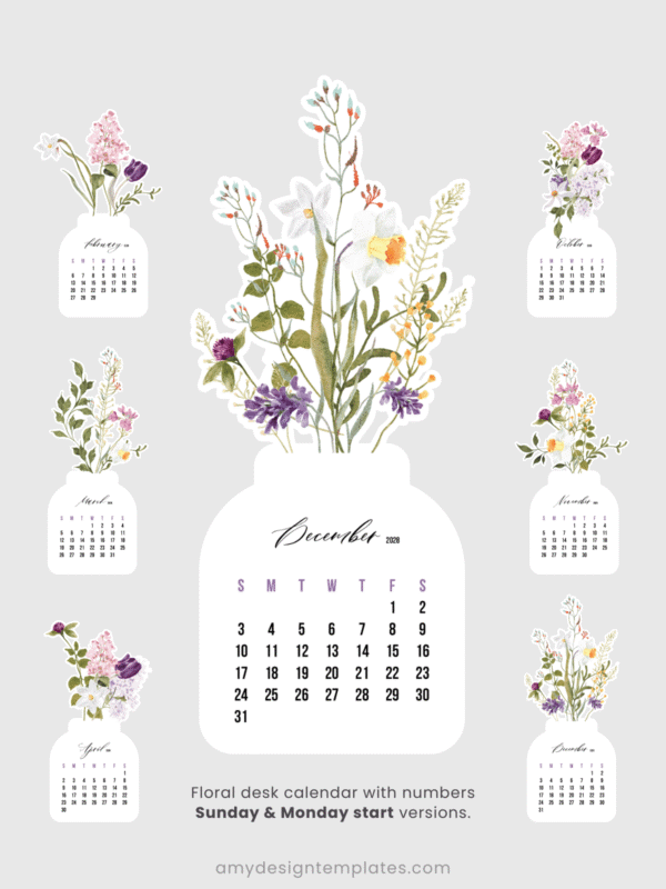 Lilac Narcissus Watercolor Jar Desk Calendar Monthly Cards Printable | Vintage Botanical Monthly Cards Printable Calendar 2027 208 | Vase Aesthetic Office Decor Lilac Narcissus Watercolor Jar Desk Calendar Monthly Cards Printable | Vintage Botanical Monthly Cards Printable Calendar 2027 2028 | Vase Aesthetic Office Decor