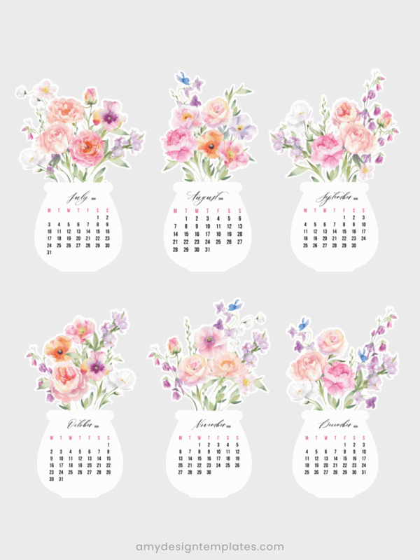 Sweet Watercolor Flowers DIY Desk Calendar Printable | Botanical Monthly Cards 2027 2028 | Desk Planner Paper Craft Calendar Sweet Watercolor Flowers DIY Desk Calendar Printable | Botanical Monthly Cards 2027 2028 | Desk Planner Paper Craft Calendar