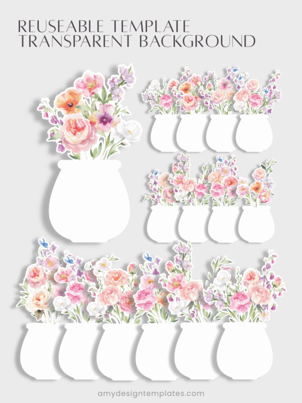 Sweet Watercolor Flowers DIY Desk Calendar Printable | Botanical Monthly Cards 2027 2028 | Desk Planner Paper Craft Calendar
