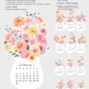 Watercolor Gerbera Dahlia Jar Desk Calendar Printable Desk Planner | Floral Bouquet Monthly Cards Cutting Machine SVG | Calendar 2027 2028 Watercolor Gerbera Dahlia Jar Desk Calendar Printable Desk Planner | Floral Bouquet Monthly Cards Cutting Machine SVG | Calendar 2027 2028